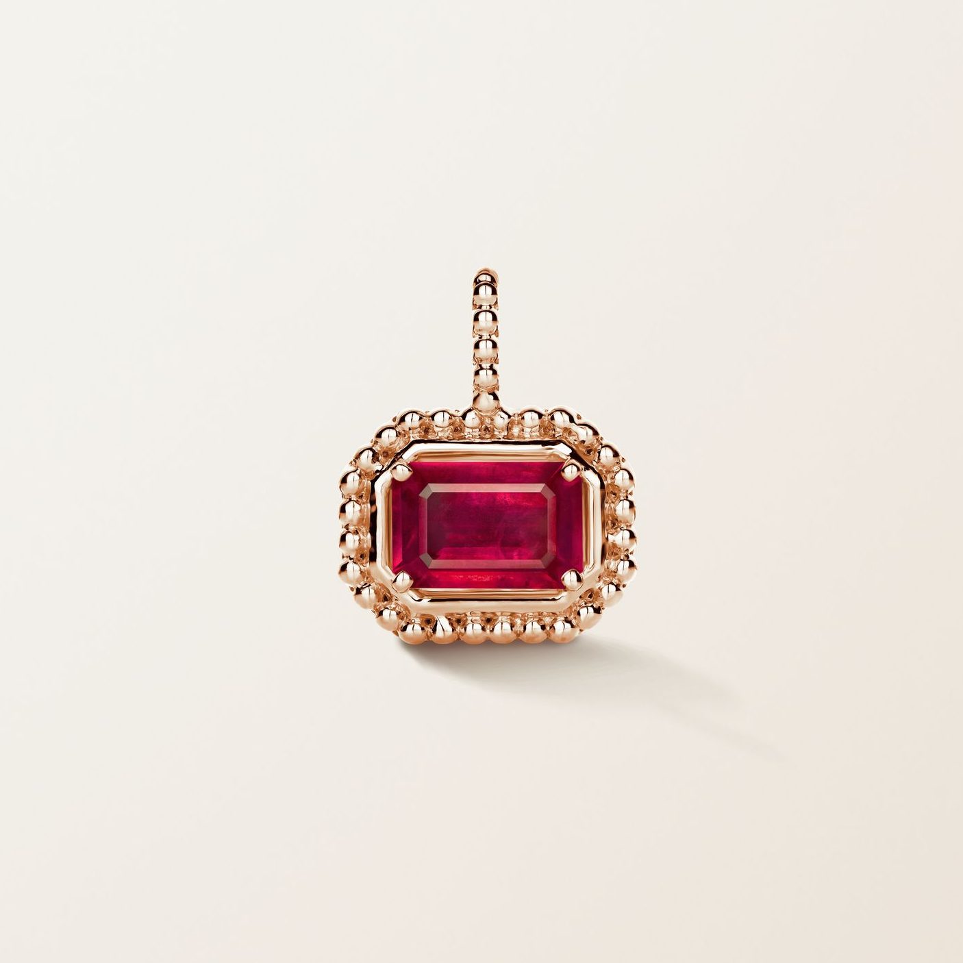 Pendentif Gemmyorama Octogonal or rose et Rubis 