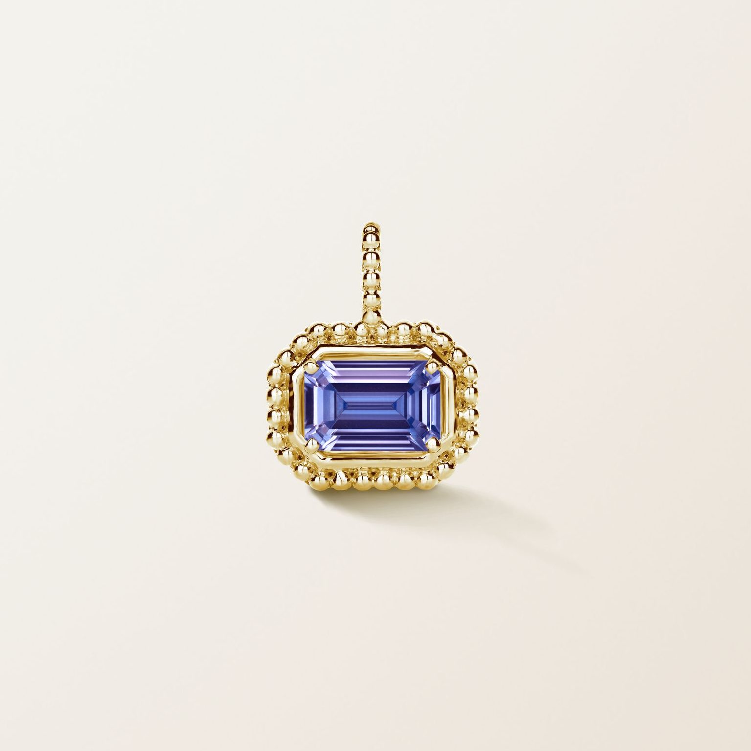 Pendentif Gemmyorama Octogonal or jaune et Tanzanite
