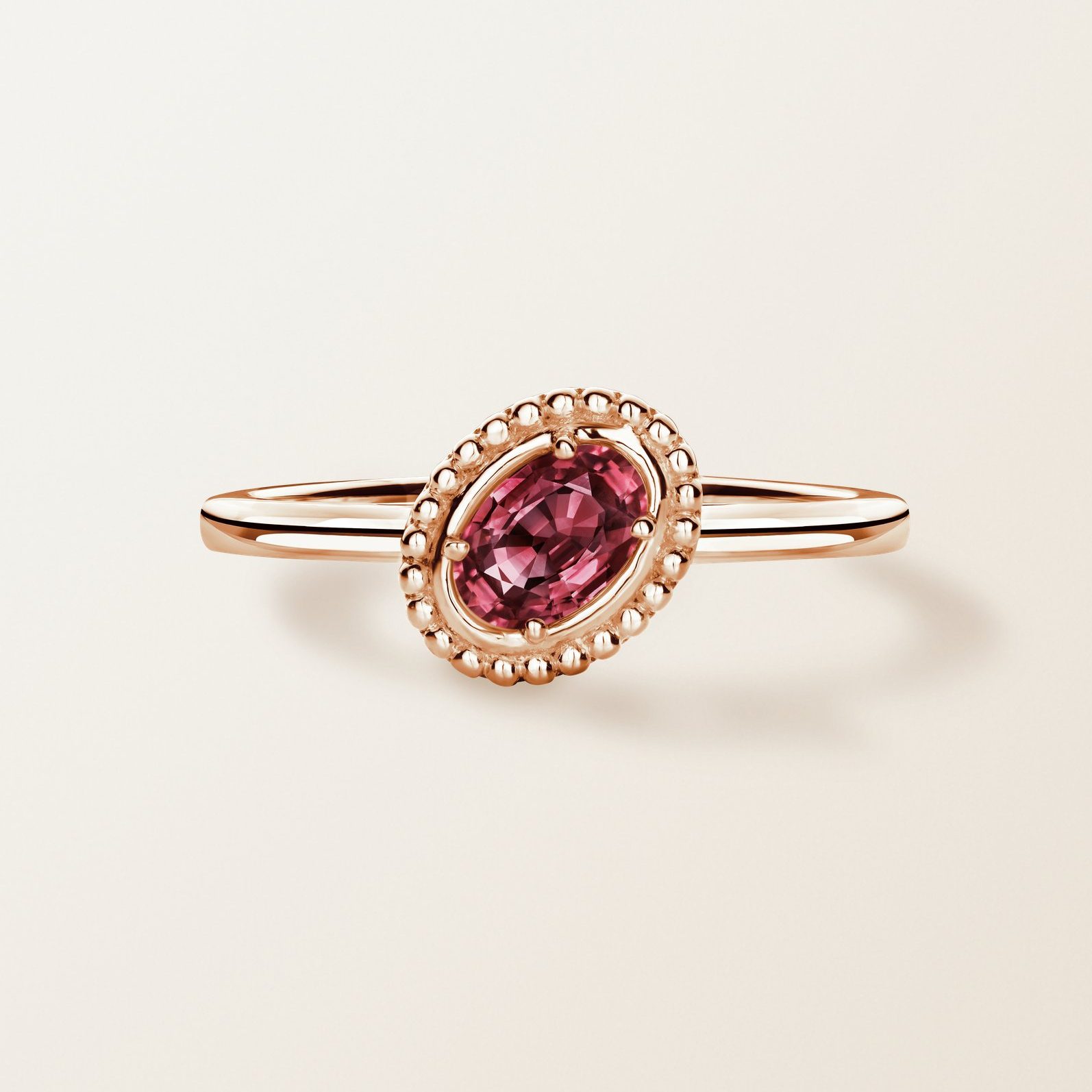 Bague Gemmyorama Ovale or rose et Grenat Rhodolite