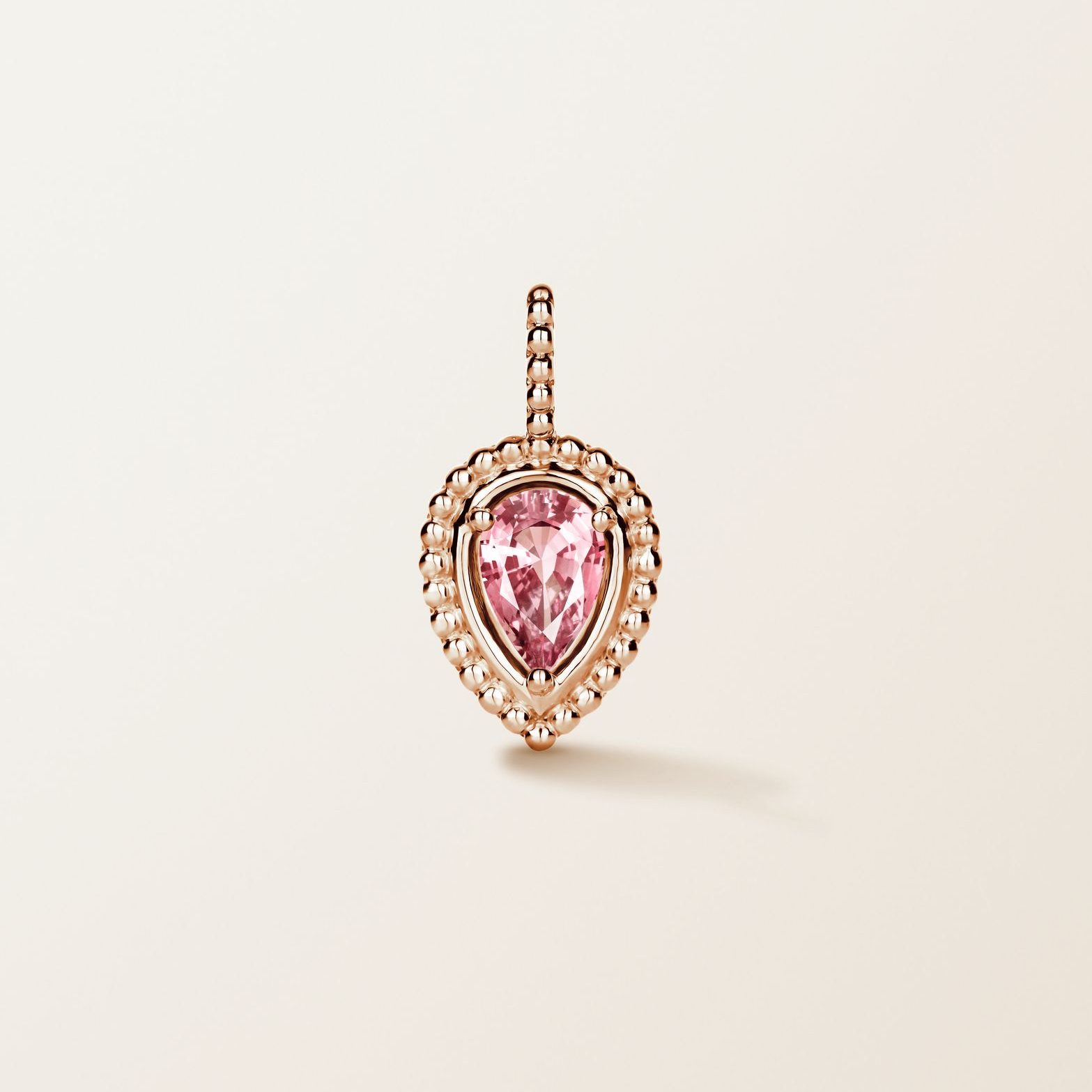 Pendentif Gemmyorama Poire or rose et Tourmaline
