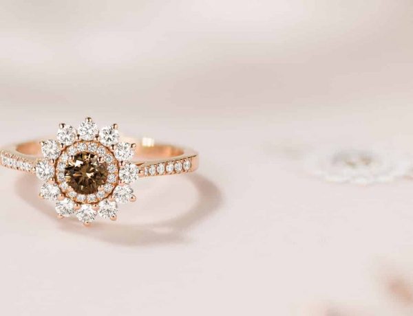 Lefkos 5mm pave or rose diamant chocolat